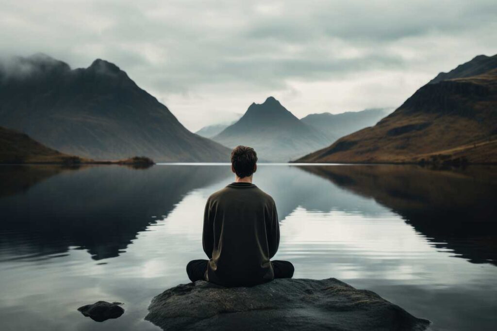 Man reflecting by a lake - Mens Mental Health